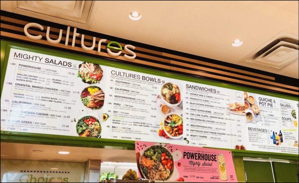 Cultures Menu with Prices
