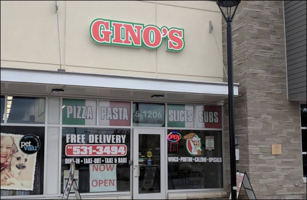 Gino's Pizza Menu with Prices