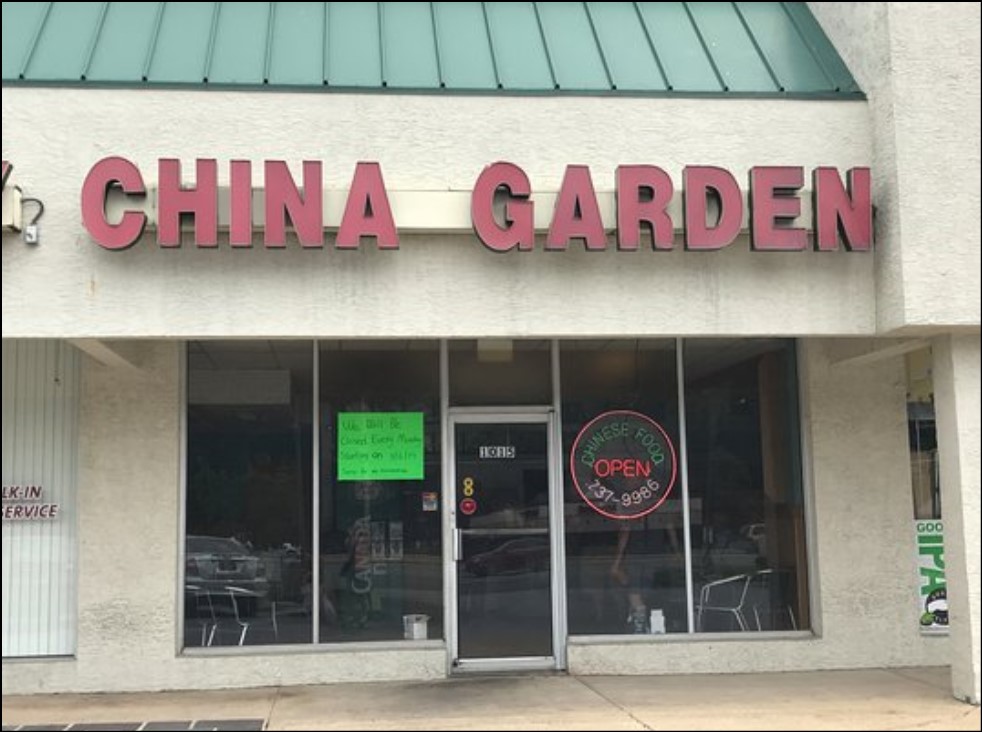 China Garden Menu with Prices