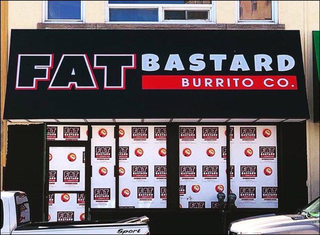 Fat Bastard Burrito Menu with Prices